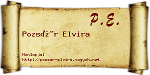Pozsár Elvira névjegykártya