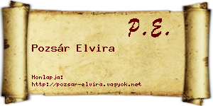 Pozsár Elvira névjegykártya